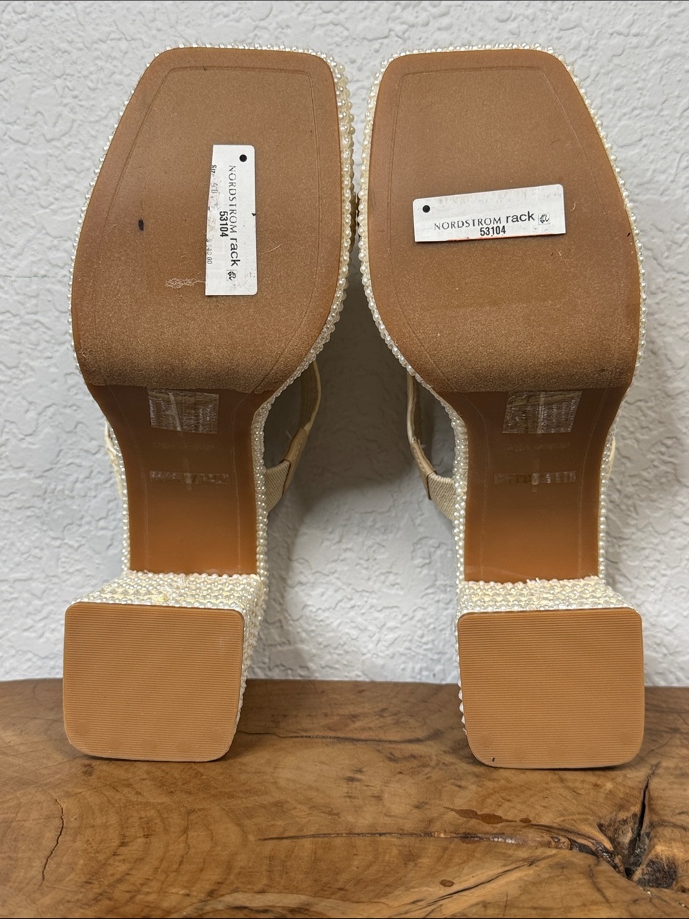 DOLCE VITA ALANI FAUX PEARL RAFFIA PLATFORM BLOCK HEEL SANDALS SIZE 9 **NWT** - Picture 11 of 14